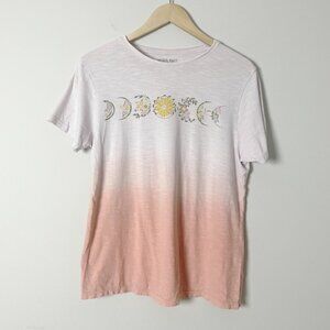 2/$30 Attic Salt Floral Moon Phase Graphic Tee Medium